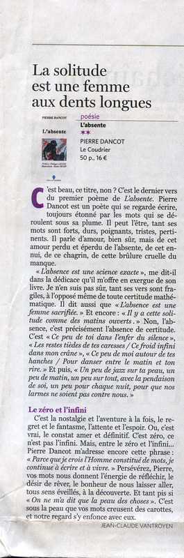 article du Soir sur le livre